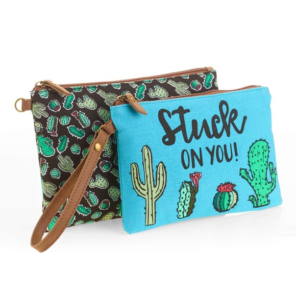 Handbags - Cactus Cacti Clutch Set NWT